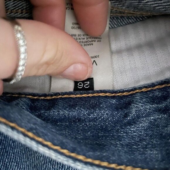 Vince Crop Jeans Sz 26 Blue Redline Selvedge USA Distress Button Fly YGI D2-76 - Picture 12 of 12